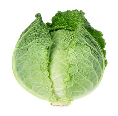 Savoy cabbage isolated on white background clipart