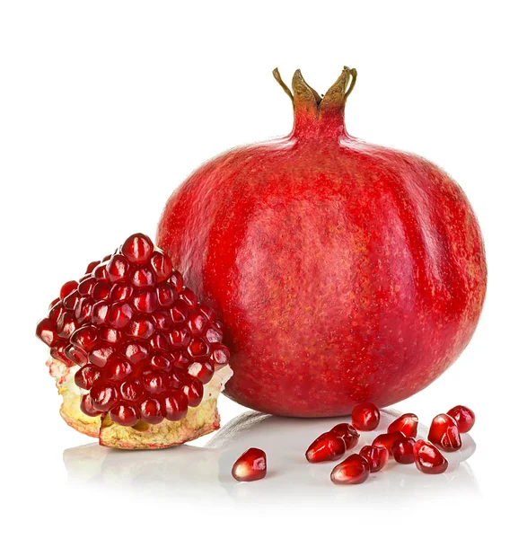 Ripe pomegranates isolated on a white background. — Stock Photo, Image