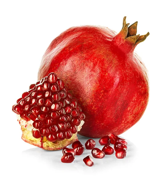 Ripe pomegranates isolated on a white background. — Stock Photo, Image