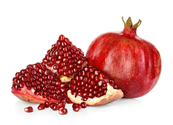 Ripe pomegranates isolated on a white background. — Stock Photo, Image