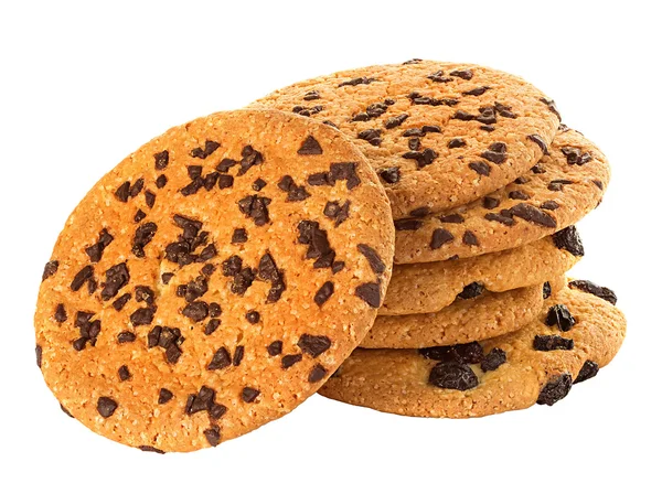 Chocolade chip cookie geïsoleerd op witte achtergrond — Stockfoto