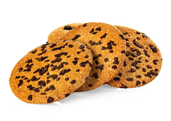 Chocolate Chip Cookie isoliert auf weißem Hintergrund — Stockfoto