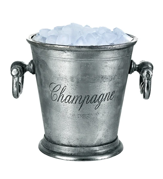 Ice bucket šampaňské izolovaných na bílém pozadí — Stock fotografie