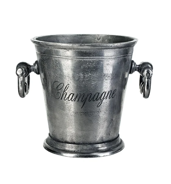 Ice bucket champagne isolated on white background — Stock Photo, Image