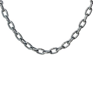 Metal zincir beyaza izole edildi