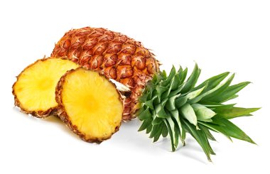 Beyaz üzerine izole edilmiş ananas