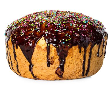 Beyaz arkaplanda izole edilmiş Paskalya pastası