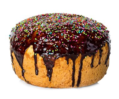 Beyaz arkaplanda izole edilmiş Paskalya pastası