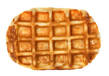 Liege waffle, üzerinde beyaz izole hamur işleri