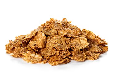 Beyaz arkaplanda izole mısır gevrekleri