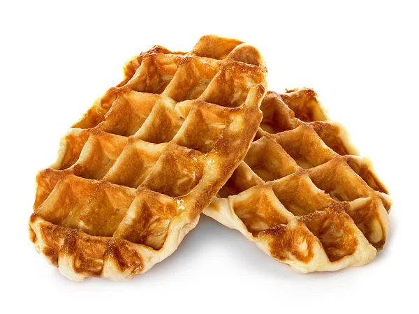 Luik wafels, gebak geïsoleerd op wit — Stockfoto