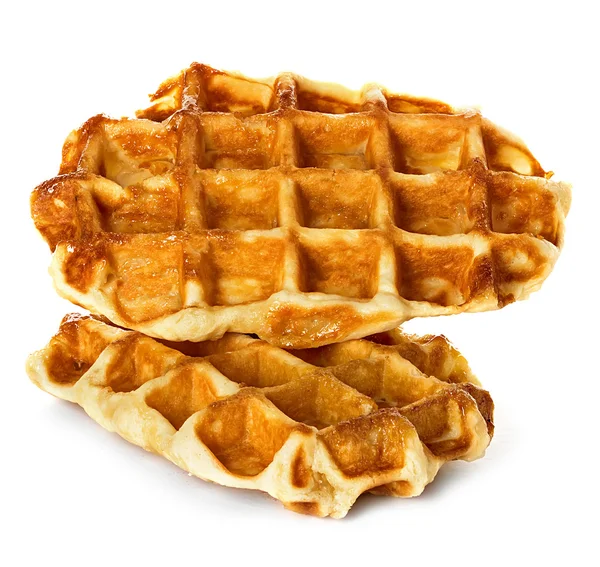 Luik wafels, gebak geïsoleerd op wit — Stockfoto