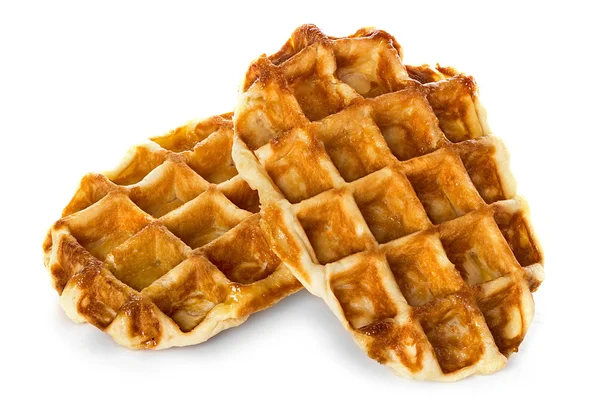 Luik wafels, gebak geïsoleerd op wit — Stockfoto