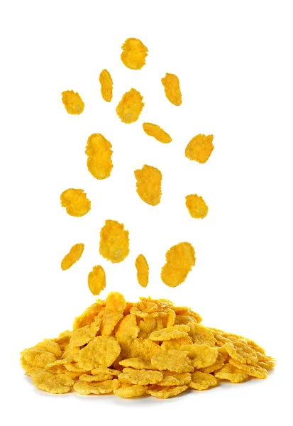 Cornflakes isoliert auf weißem Hintergrund — Stockfoto