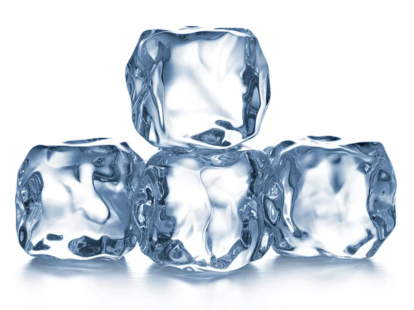 Ice cubes on white background. — Stock Photo, Image