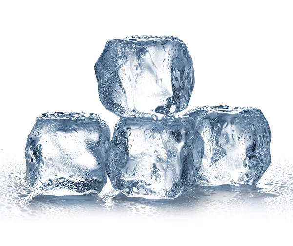 Ice cubes on white background. Stock Photo