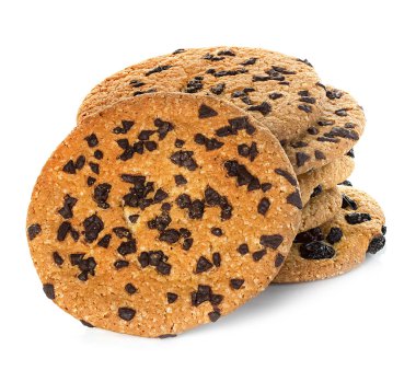 Beyaz arka plan üzerinde izole Çerezler çikolata cips