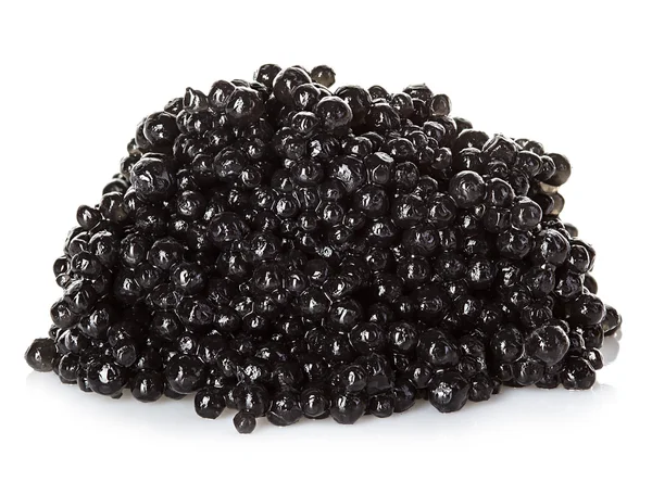 Caviar negro aislado sobre fondo blanco —  Fotos de Stock