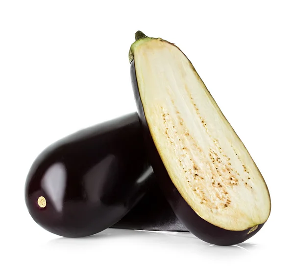 Eggplantor isolerade på vitt — Stockfoto