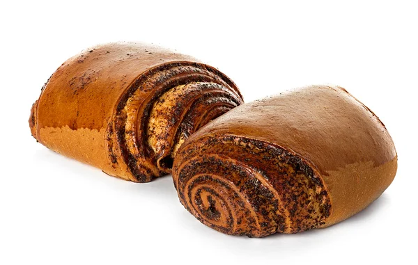 Rollo, pastel con semillas de amapola — Foto de Stock