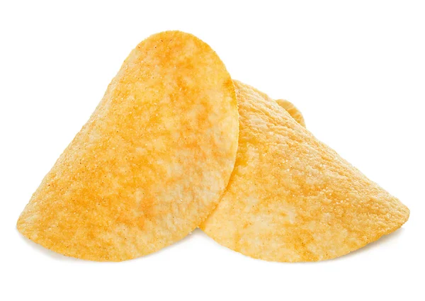 Potato Chips close-up, geïsoleerd op een witte achtergrond — Stockfoto