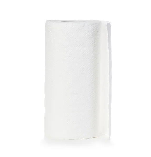 Rolo de papel toalha, isolado sobre fundo branco — Fotografia de Stock
