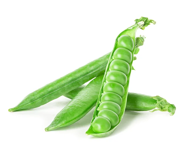 Fresh green pea pod isolated on white background — Stock Photo, Image