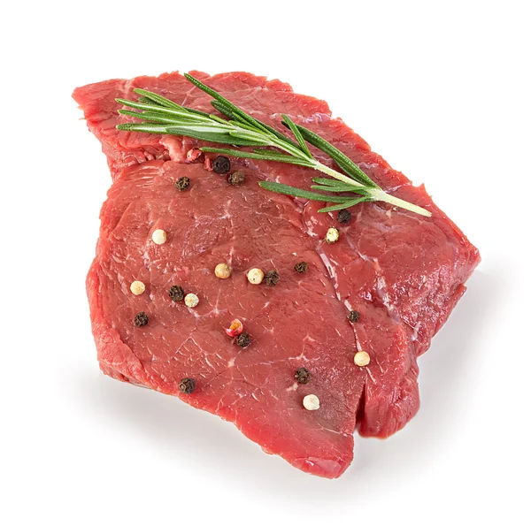 Rindfleisch roh, Steak isoliert auf weißem Hintergrund — Stockfoto