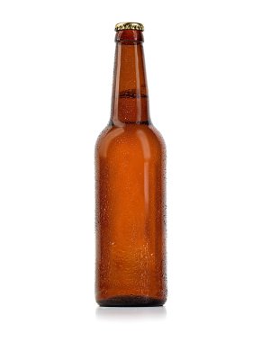 Beer bottle with drops isolation