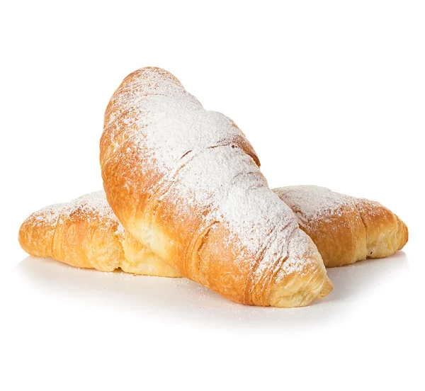 Croissanter isolerade på vitt — Stockfoto