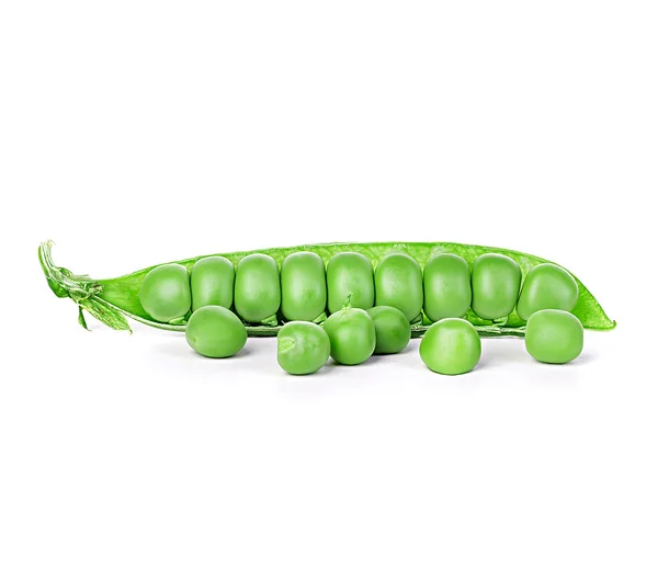 Fresh green pea pod isolated on white background — Stock Photo, Image