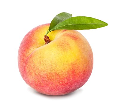 Beyaz arkaplanda şeftali izole