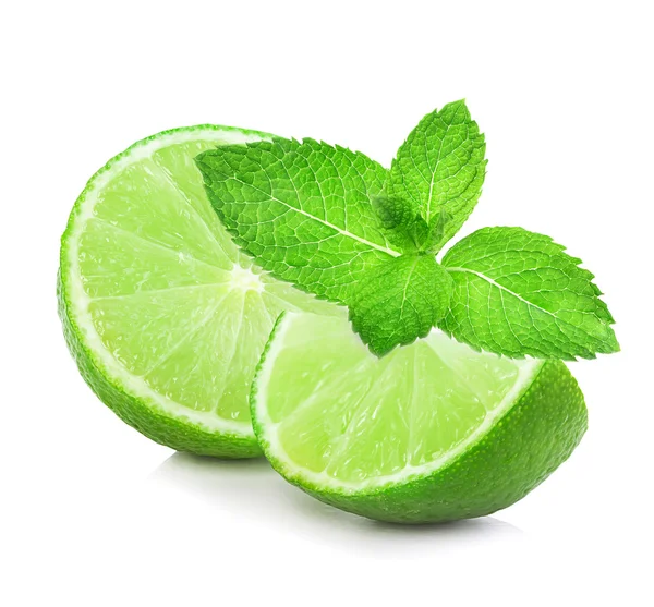 Limes isoliert auf weiß — Stockfoto