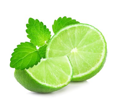 Limonlar beyazda izole