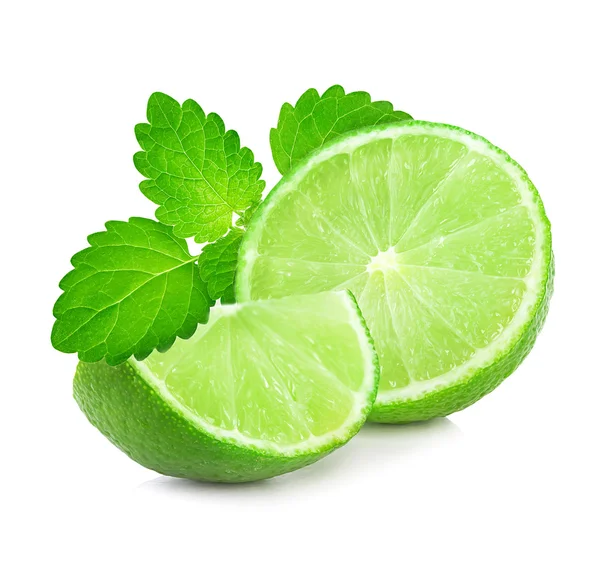 Limes isoliert auf weiß — Stockfoto