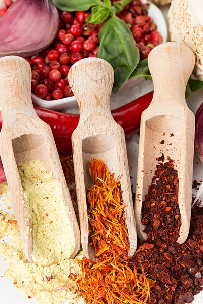 Spices and seasonings close-up — Stock Photo, Image