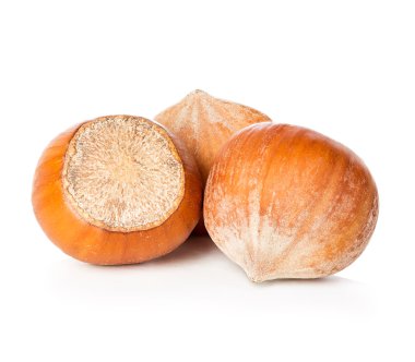 Fındıklar beyaz arkaplanda izole