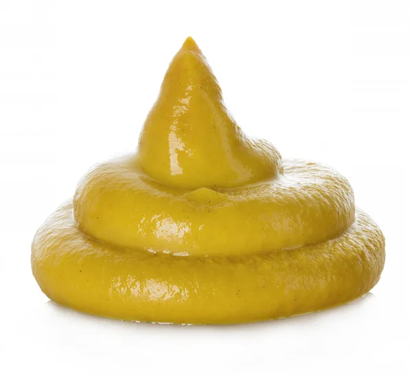 Handful original american smooth yellow mustard sauce on a white background. — Stock Photo, Image