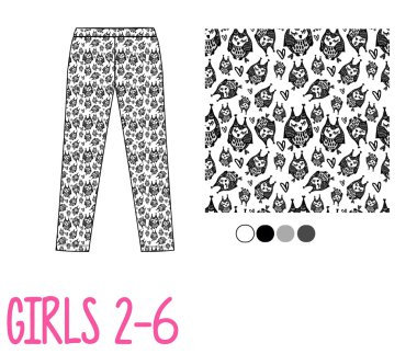 çocuklar jersey pantolon baykuş ile yazdırma