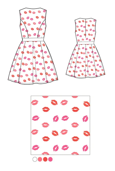 Модна сукня з поцілунком — стоковий вектор