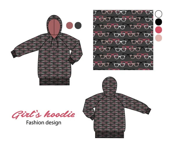 Kızlar hoodie moda kroki