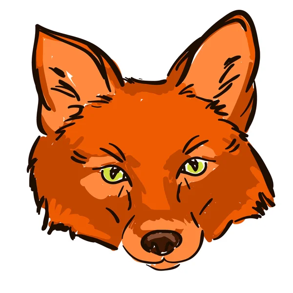 Fox gezicht hand getrokken vectorillustratie — Stockvector