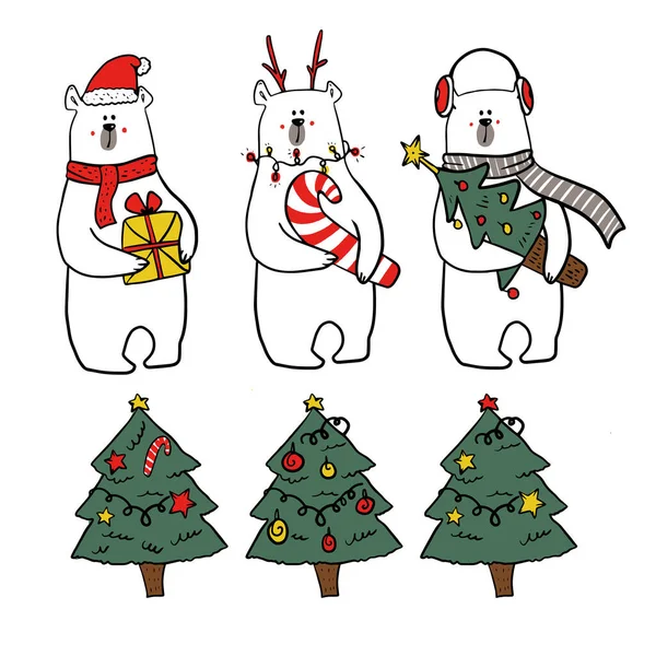 Ensemble Personnages Noël — Image vectorielle