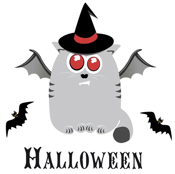 Halloween dessin animé chat — Image vectorielle