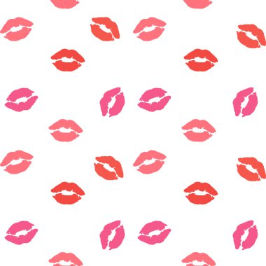 red lipstick kiss pattern clipart