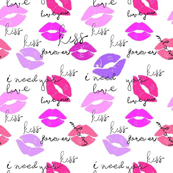 Kiss lipstick pattern — Stock Vector