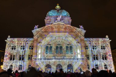 Bern, İsviçre - 11 Kasım. 2017: Yıllık Işık Gösterisi 