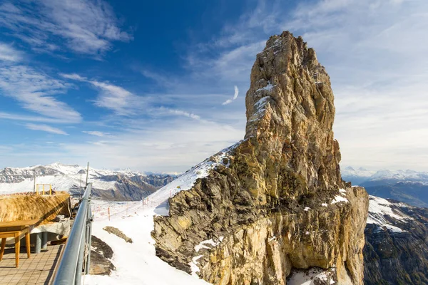 Bizarre Rotsformatie Quille Diable Duivelsnaald Zwitserse Alpen Bij Glacier 3000 — Stockfoto