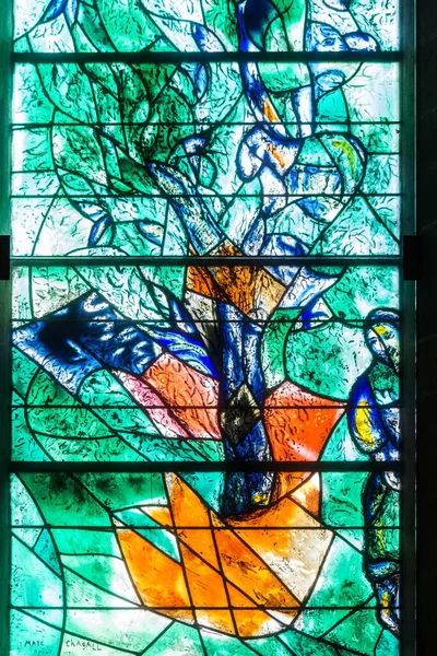 Zurich Switzerland April 2021 Details Stained Glass Window Protestant Church — Stock Photo, Image