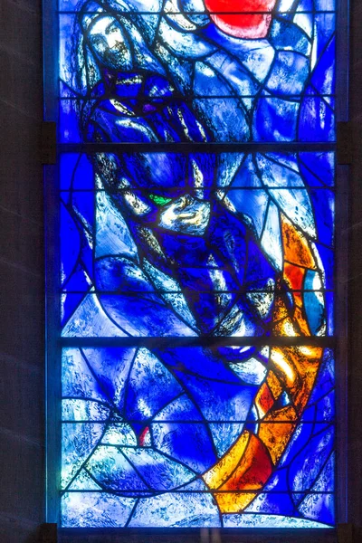 Zurich Switzerland April 2021 Details Stained Glass Window Protestant Church — Stock Photo, Image